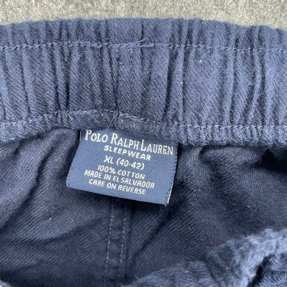 Polo Ralph Lauren Pants Mens XL Blue Knit Pajama Lounge Drawstring Pony Logo